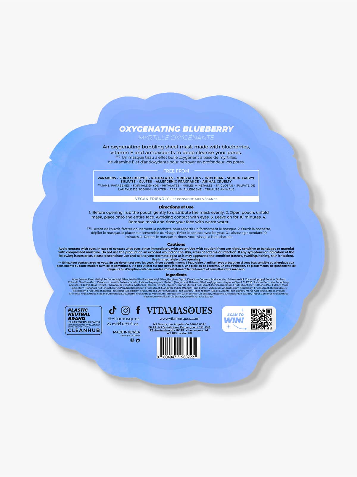 Oxygenating Blueberry Bubble Sheet Mask