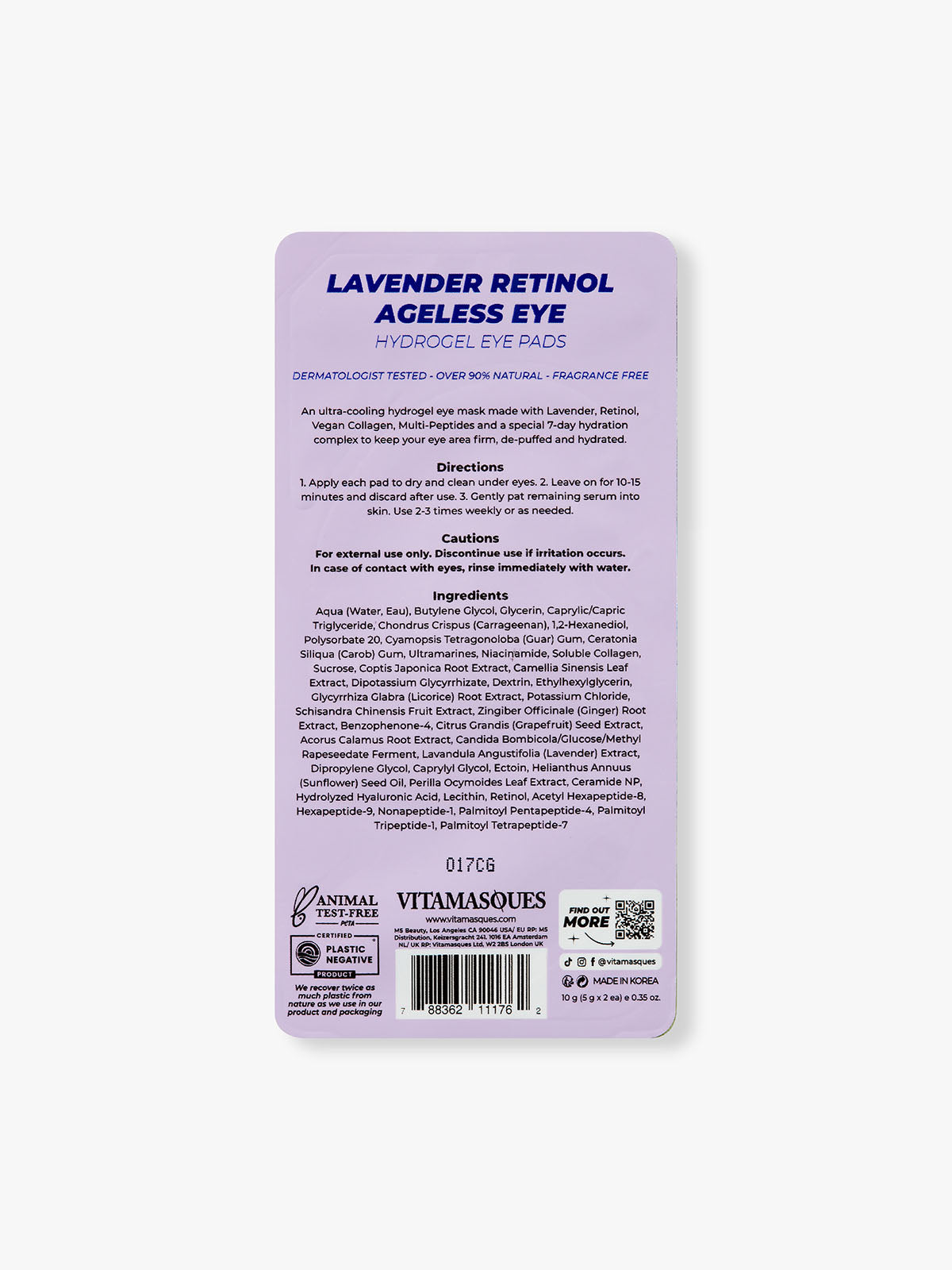 Lavender Retinol Ageless Eye Hydrogel Eye Pads